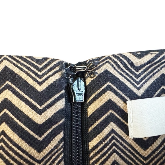 LOFT Ann Taylor Chevron Pattern brown mini Skirt size 8 office siren preppy 991 - Picture 4 of 10